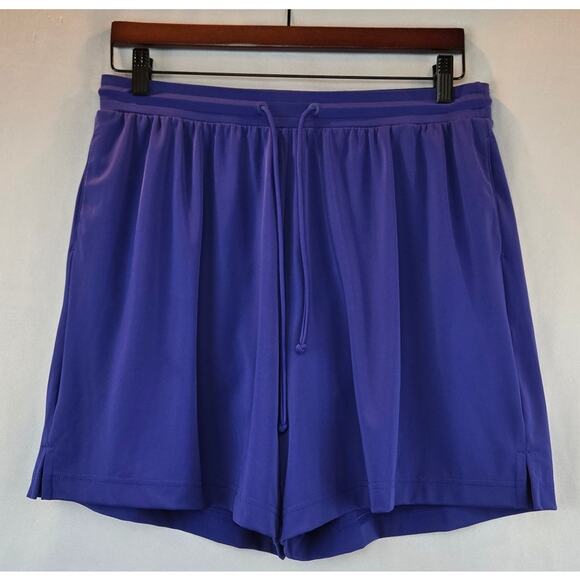 L.L. Bean BeanSport Swimwear Pull-On Nylon 5" Shorts Cobalt Blue Womens Medium - Picture 2 of 9
